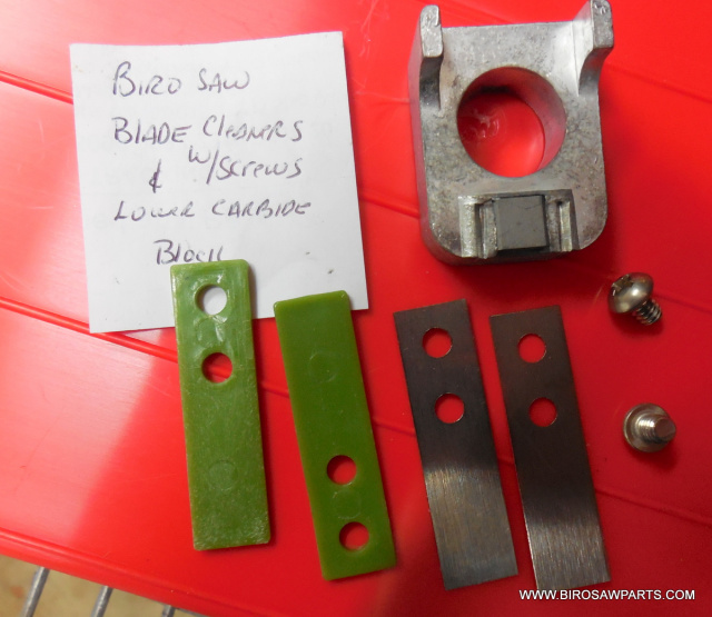 BIRO-SAW #605-131 NYLEEN & STEEL-BLADE-CLEANERS-WITH LOWER CARBIDE BLOCK PLUS MOUNTING SCREWS FITS M